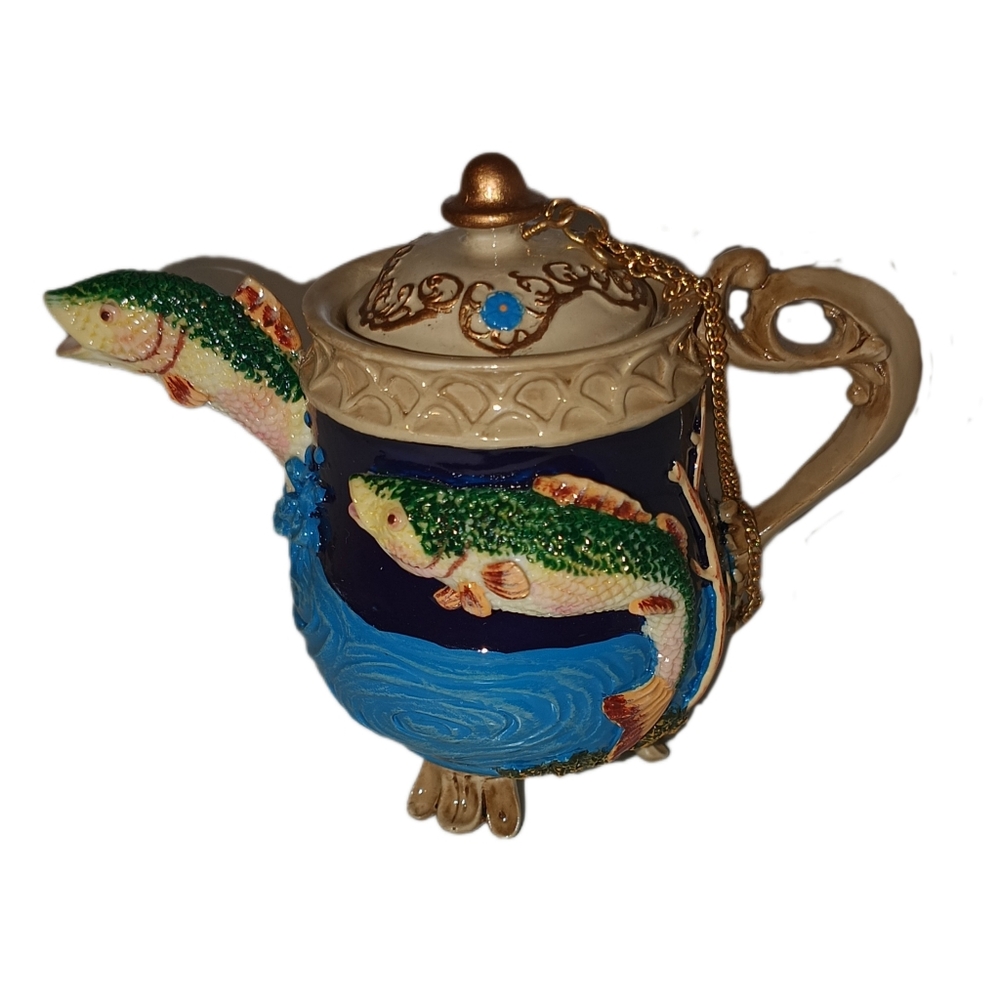 Gone Fishing Decorative Collectible Teapot